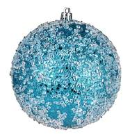 Vickerman 12" Turquoise Glitter Hail Ball Christmas Tree Ornament 