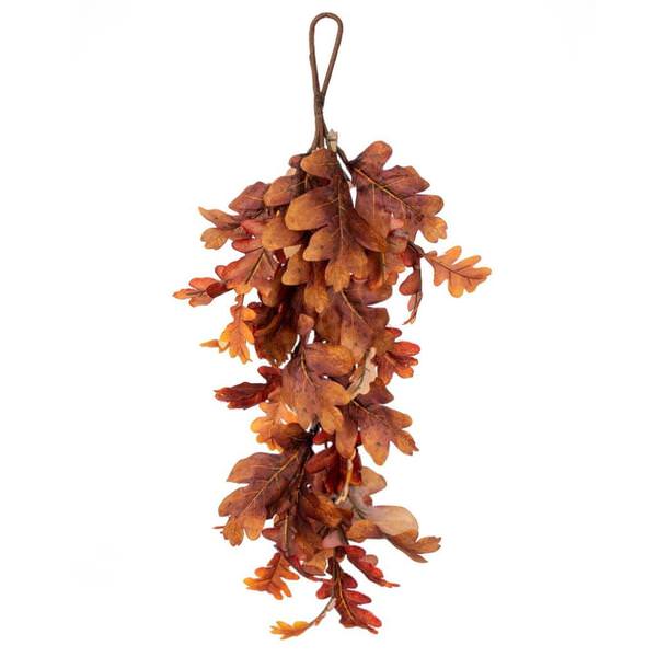 35" Orange Autumn Oak Leaf Teardrop