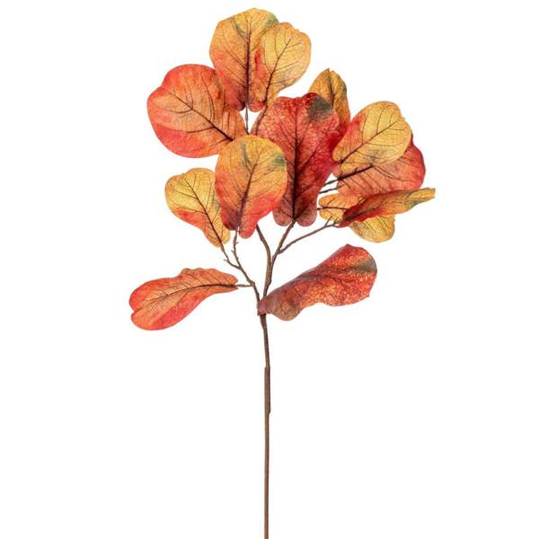 45" Orange Fiddle Leaf Artificial Floral Spray (2 Pack)
