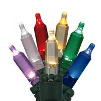 View 24" - 100 Mini Light Multi-Colored Green Wire LED Christmas Light Replacement set
