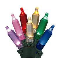Vickerman 24" - 100 Mini Light Multi-Colored Green Wire LED Christmas Light Replacement set
