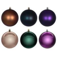 Vickerman 3" Plum / Sea Blue / Mocha Ball Ornament Assortment (24 Pack)