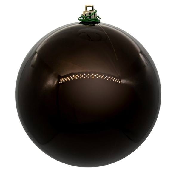 3" Chocolate Pearl Ball UV Drilled Christmas Ornament (12 Pack)