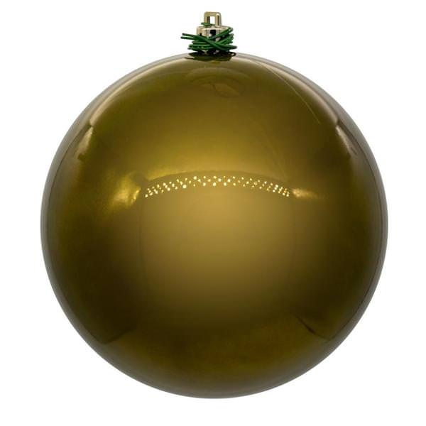 10" Olive Pearl Ball UV Drilled Christmas Ornament