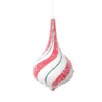 Vickerman 8" Red/Green/White Swirl Drop Christmas Tree Ornament (2 Pack)(2 Pack)