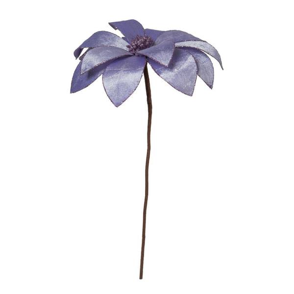 22" Lavender Velvet Sheen Glitter Poinsettia Artificial Spray (4 Pack)