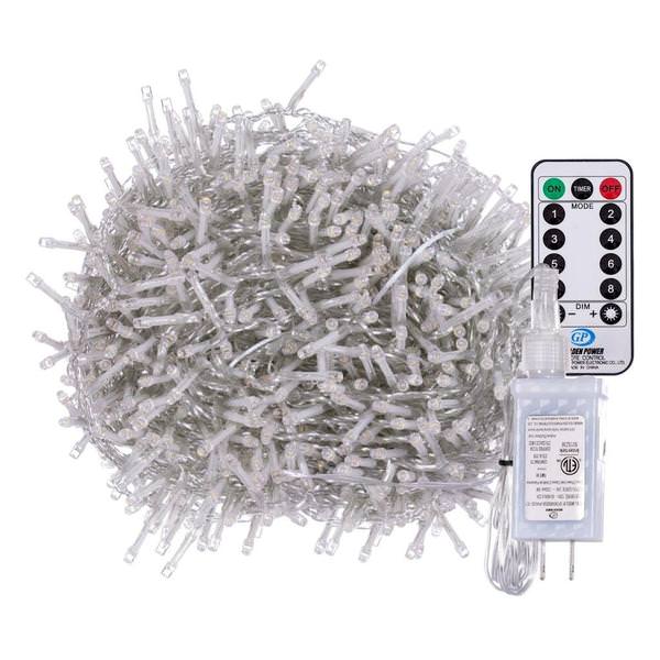 73' 1000 Light Warm White 8-Function Indoor/Outdoor LED Snake Light Set with Remote Control