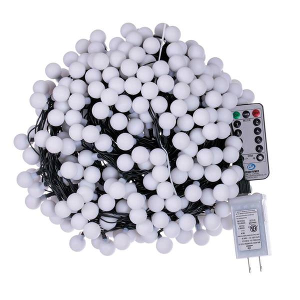 103' 400 Light Warm White 8 Function LED Cherry Light Set with Remote Control