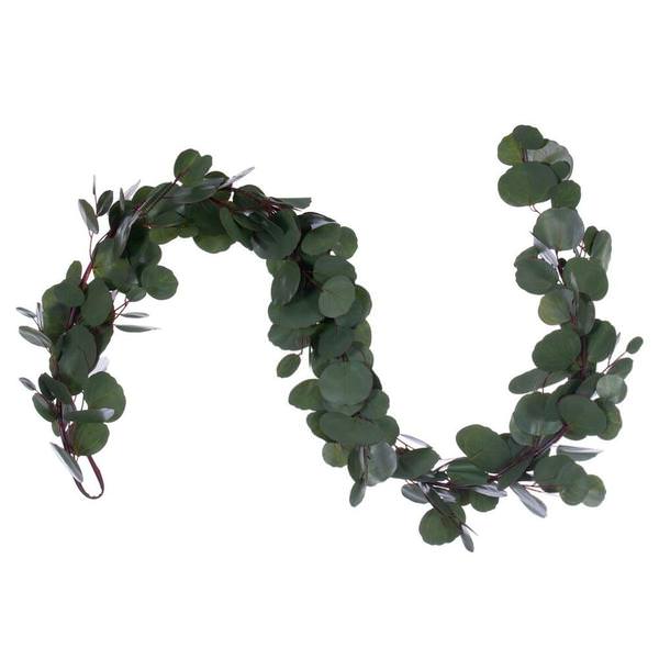 5' Artificial Green Silver Dollar Populus Eucalyptus Garland