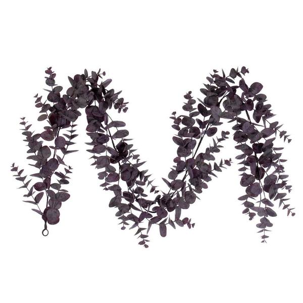 6' Artificial Burgundy Spiral Eucalyptus Garland