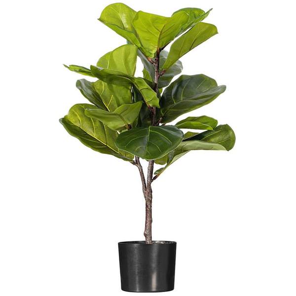 27" Artificial Green Fiddle Leaf Potted Plant 