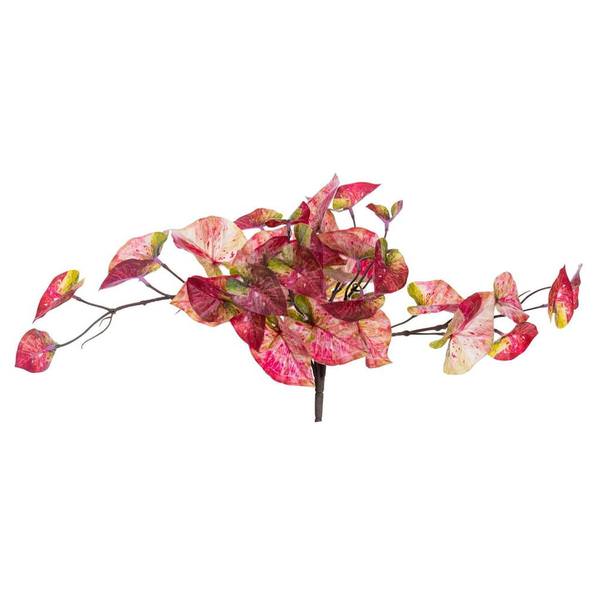 15" Artificial Red Variegated Leaves Hanging Vine