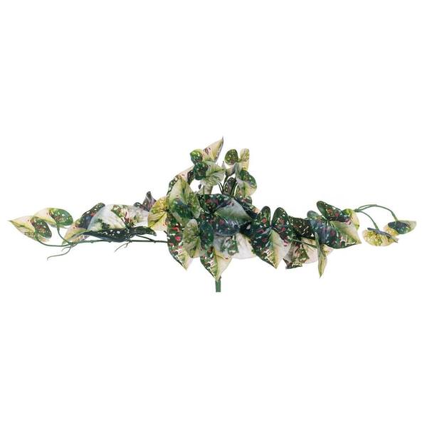15" Artificial Green Variegated Leaves Hanging Vine