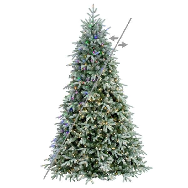 7.5' x 58" Frosted Albany Spruce 800 Lights Color Changing Artificial Christmas Tree 
