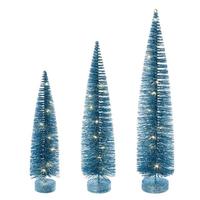 Vickerman 16/20/24" Baby Blue Bottle Brush Clear Lights Artificial Christmas Tree
