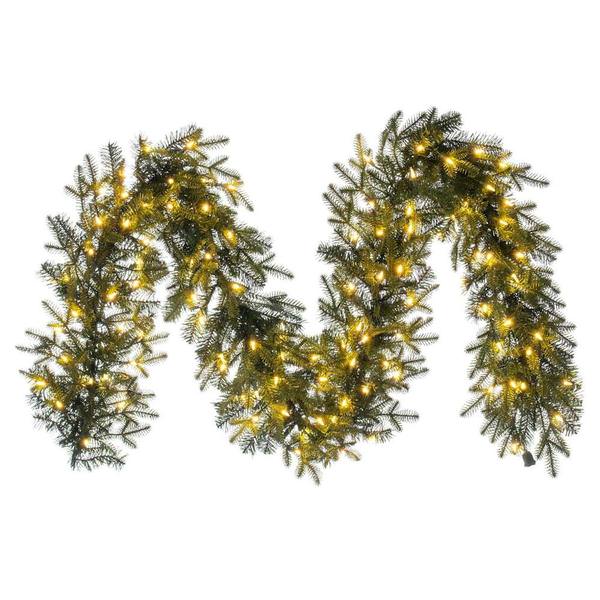 9' x 14" Artificial Georgian Fraser Fir Pre-Lit Garland 100 Warm White Mini Lights