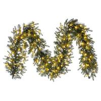 View 9' x 14" Artificial Georgian Fraser Fir Pre-Lit Garland 100 Warm White Mini Lights