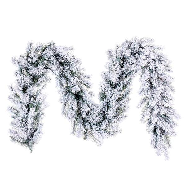 9' x 14" Artificial Frosted Glacier Pine Garland