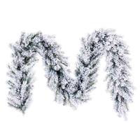 Vickerman 9' x 14" Artificial Frosted Glacier Pine Garland