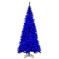 Vickerman 10' x 50" Blue Slim Fir 900 LED Light Prelit Christmas Tree