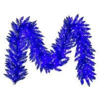 Vickerman 9' x 14" Artificial LED Warm White Mini Lights Blue Pre-Lit Garland 