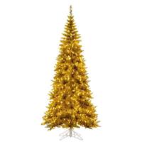 Vickerman 10' x 50" Gold Slim Fir 900Light Warm White Artificial Christmas Tree 