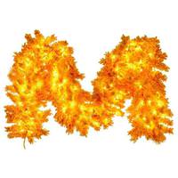Vickerman 9' x 14" Artificial Flocked Yellow Artificial Pre-Lit Garland LED Mini Lights