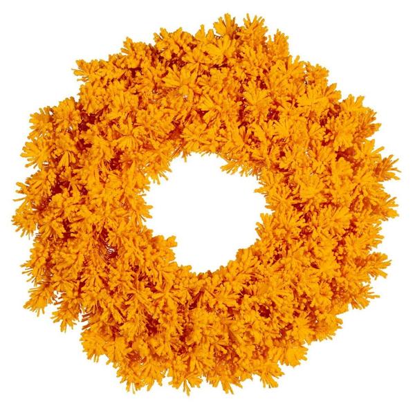 36" Flocked Yellow 260 Tip Artificial Unlit Christmas Wreath
