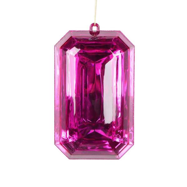 8" Pink Rectangle Jewel Glitter Christmas Ornament Assortment (2 Pack)