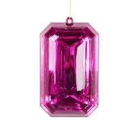 Vickerman 8" Pink Rectangle Jewel Glitter Christmas Ornament Assortment (2 Pack)