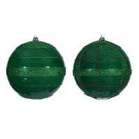 Vickerman 6" Green / Red Plaid  Ball Ornament Assortment (2 Pack)