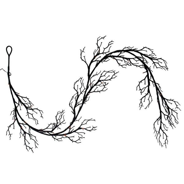 6' Artificial Black Twig 48 Light Battery Operated Garland
