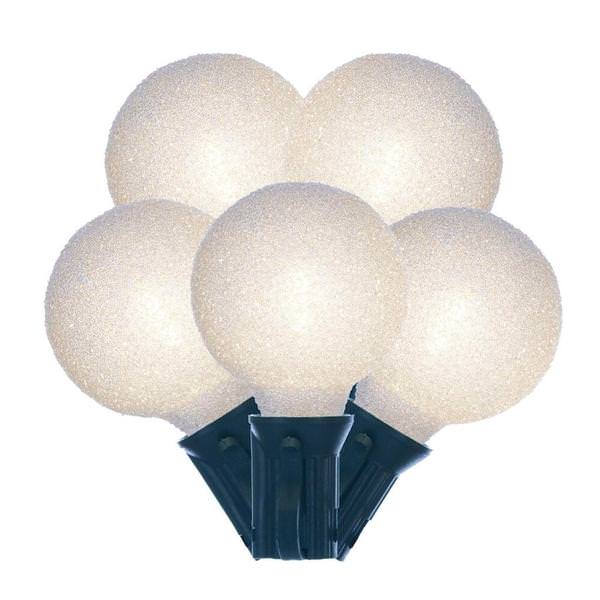 12' 0.6 watt 12 volt 12 Light G40 Candelabra Screw Base Warm White Iced LED Light Set