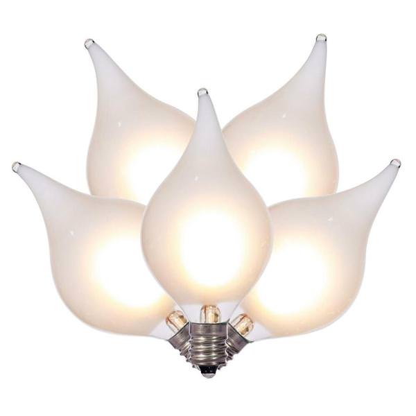 15' 15 Light G45 Candelabra Screw Base Flame Tip Warm White LED String Light Set