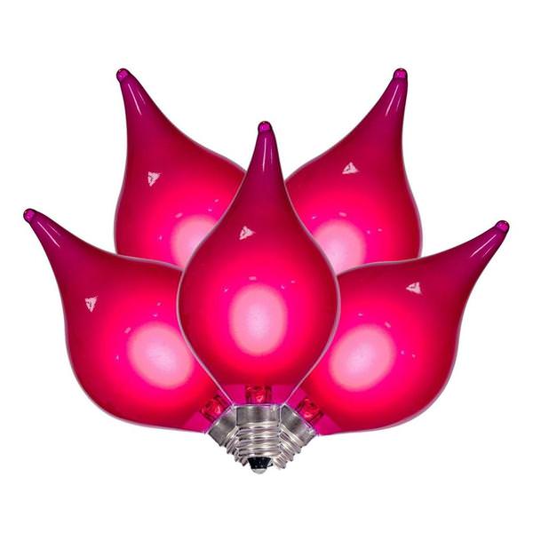 0.6 watt 120 volt G45 Candelabra Screw Base Pink Flame Tip LED Replacement Bulbs