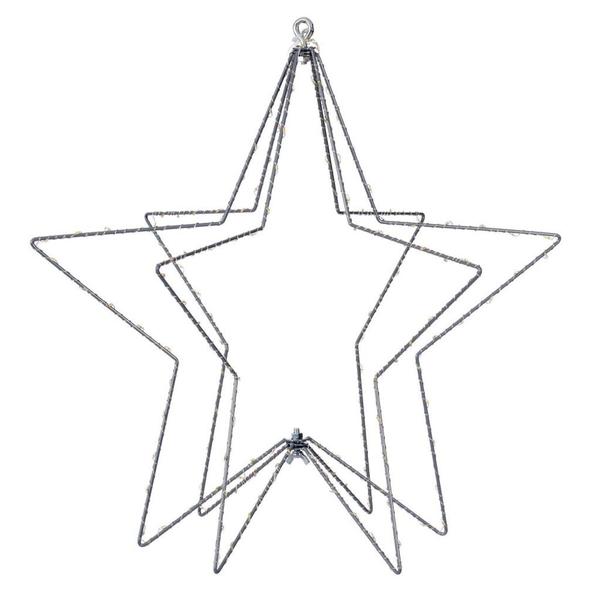 18" 180 lights Warm White LED Five Point Star Steel Wire Silhouette Light