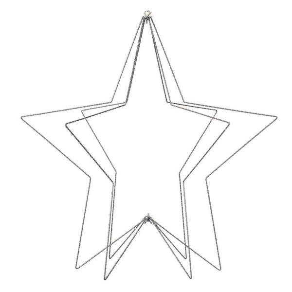 30" 300 Light Warm White Twinkle Five Point Star LED Silhouette Light