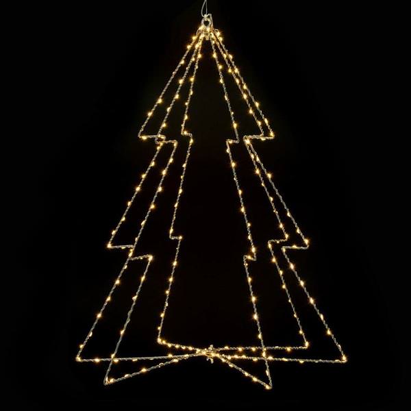 24" 240 Light Warm White Twinkle Steel Wire LED Tree Silhouette Light