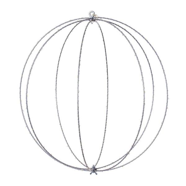 18" 240 Light Warm White Twinkle Steel Wire LED Ball Silhouette Light