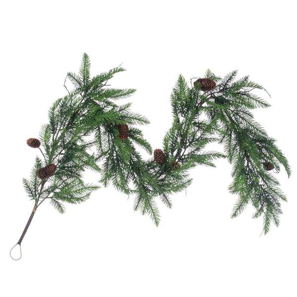 6' Artificial Green Cedar Pine Cone Garland