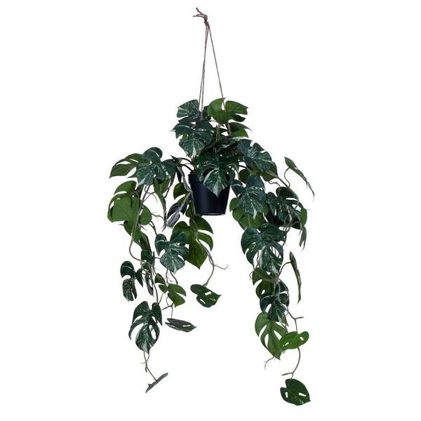 41" Artificial Green Monstera Hanging Potted Plant