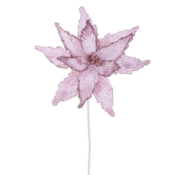 21.5" Pink Poinsettia Artificial Spray (6 Pack)