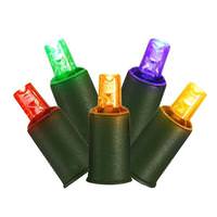 Vickerman 23' 70 light Multi-Colored Green Wire LED Light Set