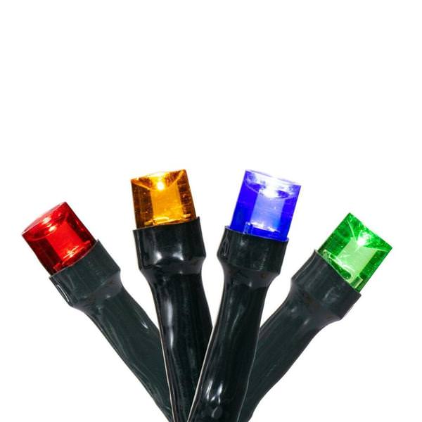 40' 100 Light Multi-Colored Green Wire Battery Operated LED Light Set