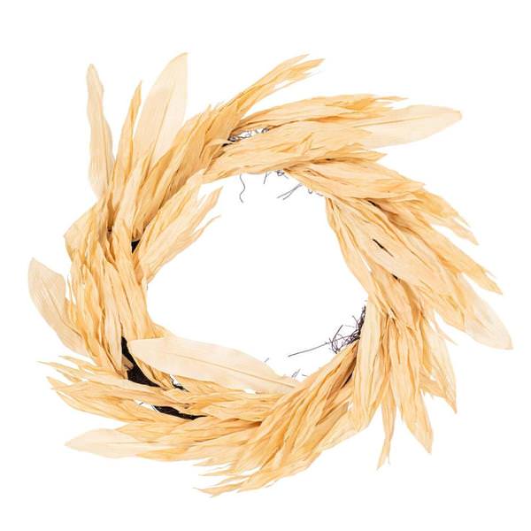 28" Cream Corn Husk Artificial Wreath