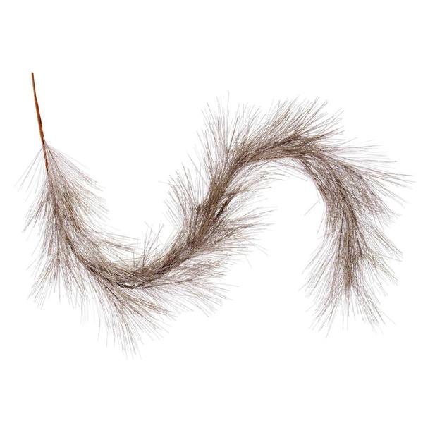 6' Artificial Champagne Metallic Pine Needle Garland