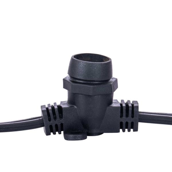 25'x25 Black Candelabra Screw Base Socket String Set