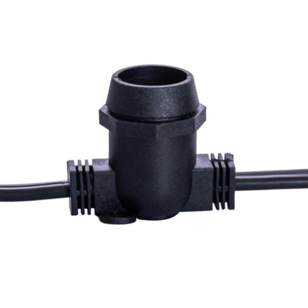 25'x20 Black European Medium Screw Base Socket String Set