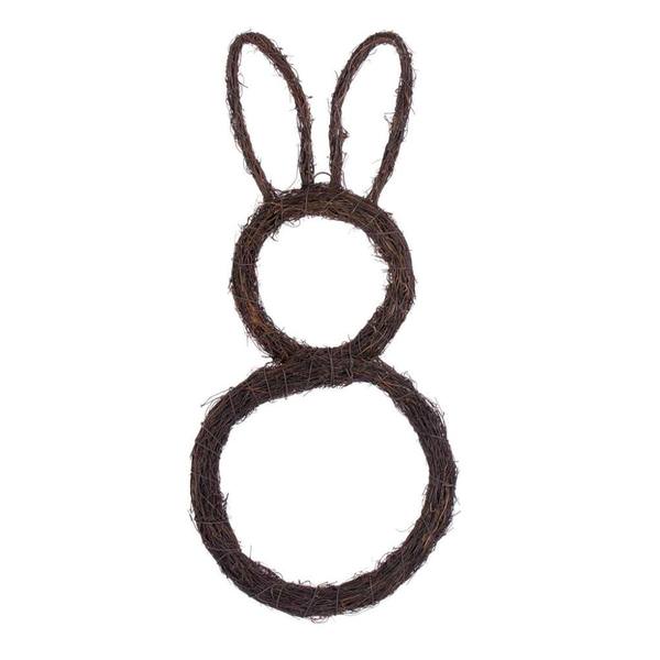 26" Bunny Outline Natural Twig Wreath 