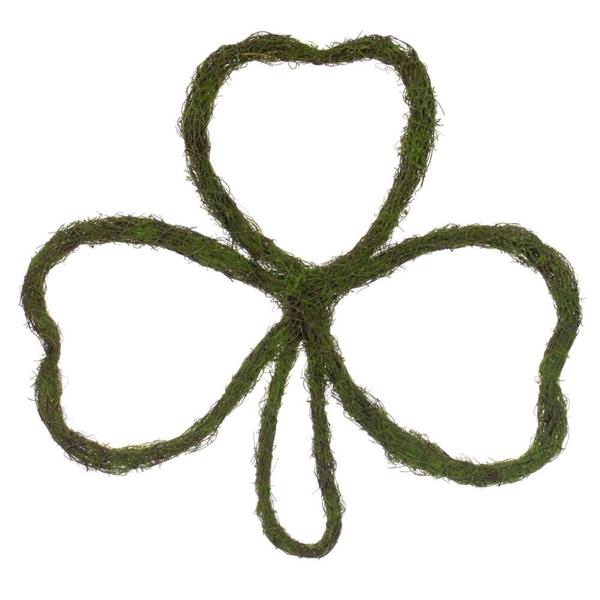 24" Mossy Shamrock Outline Natural Twig Wreath 